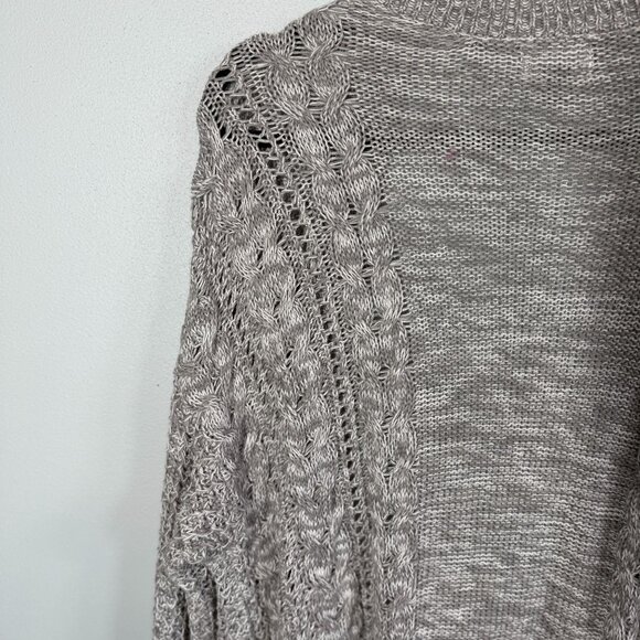 Old Navy Soft Cable Knit Open Cardigan Womens Medium Gray Winter Fall Comfort - Picture 4 of 9